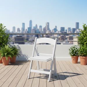 Silla Plegable <span class=keywords><strong>de</strong></span> Plástico Blanca para Jardín, Ligera, Impermeable, Portátil, para Bodas y Eventos, Resistente para Exteriores, Precio <span class=keywords><strong>de</strong></span> Fábrica - Product Image 1