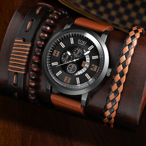Influential <strong>Fashion</strong> Men's Collection Bracelet <strong>Watch</strong> <strong>Set</strong> Canvas Quartz <strong>Watch</strong> with PU Bracelet <strong>Set</strong> Men's <strong>Watch</strong> - Product Image 2