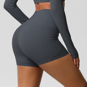 Shorts Deportivos de Cintura Alta para Mujer, con Bolsillo Lateral para Teléfono, Tela Suave y Elástica, Shorts para Gimnasio, Correr, Ciclismo y Yoga, Venta al Por Mayor - Product Image 5