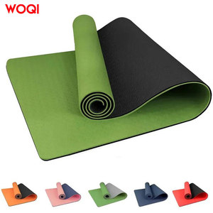 Tapis de yoga Woqi, épaisseur 6 mm, matériau TPE antidérapant, pour la remise en forme à domicile, vert émeraude - Product Image 3