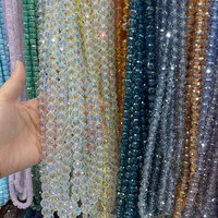 Perles de verre rondes à 96 facettes de 8 mm, style disco, en cristal, pour la fabrication de bijoux et loisirs créatifs, en vrac, couleur AB