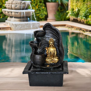 <span class=keywords><strong>Petite</strong></span> <span class=keywords><strong>fontaine</strong></span> d'eau <span class=keywords><strong>Bouddha</strong></span> par Ganesha pour table d'intérieur, faite à la main en résine polyrésine pour la décoration de la maison - Product Image 2