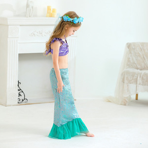 Disfraces de actuación escénica de primavera y verano para niñas, vestido de princesa sirena con cola, disfraz de Anime para niños - Product Image 1