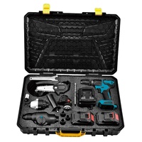 Ensemble d'outils OEM de 16 pièces, kits d'outils électriques, meuleuse d'angle électrique sans fil rechargeable au lithium, clé à chocs sans fil, boîte à outils