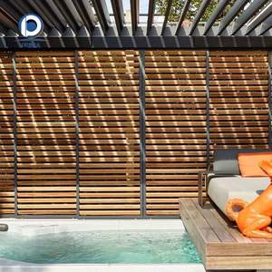 Pergola à toit à lames imperméable Prima - Pavillon extérieur en aluminium robuste avec rideaux - Product Image 2