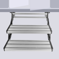 Échelle double pliable manuelle en alliage d'aluminium à 2 marches pour camping-car, caravane, motorhome
