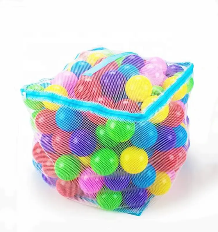 100 Pak bola tema laut plastik lembut mainan tiup anak warna-warni mainan lubang bola aksesori untuk anak-anak