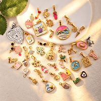 Breloques de la Série Plage Tendance, Fermoir de Bikini DIY, Pendentif pour Maillot de Bain et Claquettes, Plaqué Or 18K, Accessoires Bijoux en Acier Inoxydable