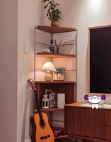 Meuble d'angle vintage, étagère d'angle, meuble d'angle pour salon, meuble d'angle multifonctionnel pour chambre à coucher, bibliothèque