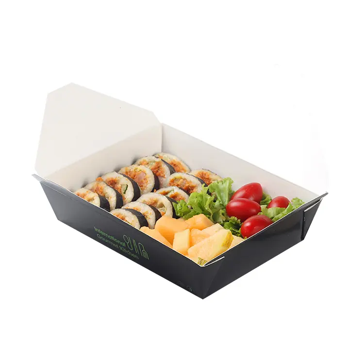 그리스 방지 대형 일회용 갈색 저장 크래프트 점심 식사 테이크 아웃 박스 골판지 식품 종이 용기 상자