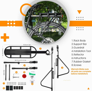<span class=keywords><strong>Porte</strong></span>-bagages arrière pour vélo, <span class=keywords><strong>porte</strong></span>-bagages à dégagement rapide pour vélo - Product Image 5