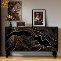 Table console moderne de luxe avec placage de bois de haute qualité et quatre tiroirs de rangement pour la maison, l'hôtel ou la villa