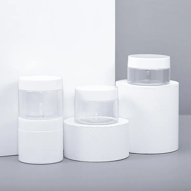 白いふた付き化粧品ボトル50ml 30ml 40mlペット透明ローションクリームボトルスキンケア製品プラスチック瓶