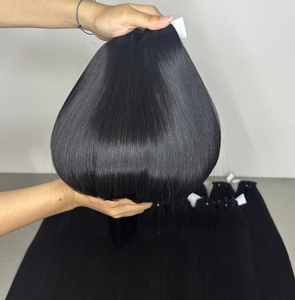 Extensiones de Cabello Humano Virgen Super Double Drawn con Cutícula Alineada, Venta al por Mayor, Grado 15A, Cabello Humano Brasileño Liso Natural - Product Image 1
