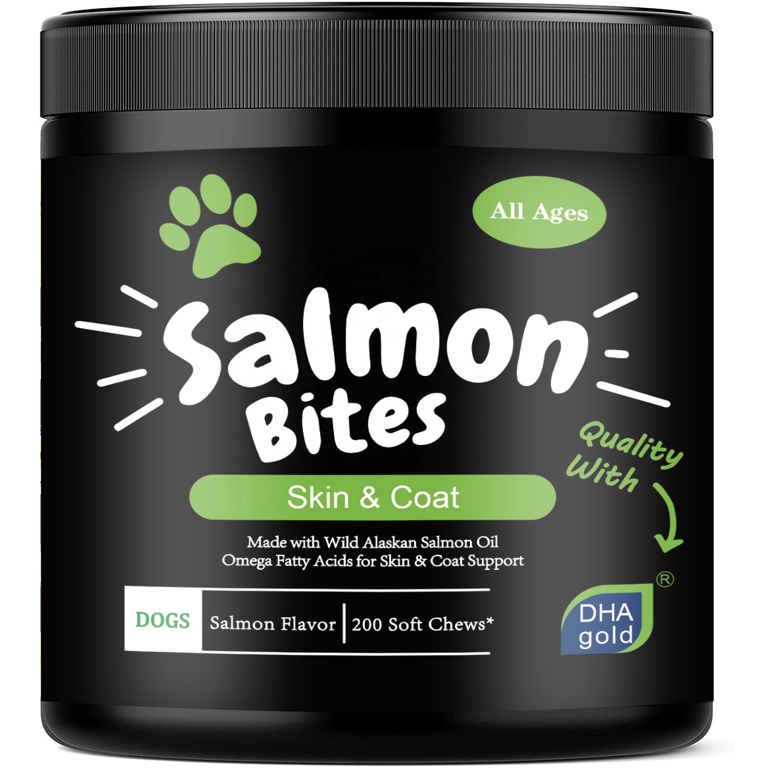 Масло для рыбы и лосося, Омега 3 для собак с диким ароматом лосося из Аляски, против зуда, для кожи и пальто, для поддержки аллергии на бедре и суставах