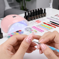 Set Peralatan Nail Art Profesional 35-Piece dengan Lampu Kuku 96W & Bor Kuku Elektrik, Perlengkapan Gel Polish Starter Kit Satu Paket untuk Salon & Rumah