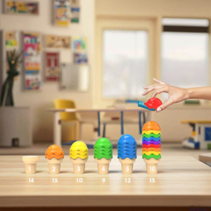 Juego Educativo de Matemáticas con Helados Paico Kids, para Contar, Clasificar Colores, Apilar y Combinar Números, para Niños de <span class=keywords><strong>5</strong></span> a 7 <span class=keywords><strong>Años</strong></span> - Product Image 2
