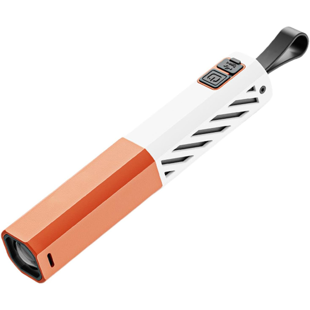 High Power Zoomable USB Rechargeable Plastic Portable LED Flashlight Type-C Charging Fishing Outdoor for Camping Emergency