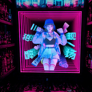 Nhà Máy bán hàng trực tiếp 3D Holographic vô hạn gương Câu lạc bộ trang trí LED hộp đèn logo neon ánh sáng gương - Product Image 5
