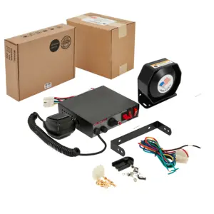Amplificador de alto-falante quadrado preto de alta qualidade, sirene universal para ambulância, carro, caminhão, sirene, compatível com sistemas de alarme CJB-200W