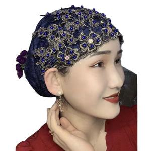 2023 <b>Direct</b> from the Manufacturer: Latest Fashionable Exquisite Feather Lace Embroidery <b>Beaded</b> Islamic Headscarf and Scarf, New - Product Image 1