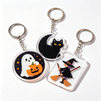 Ensemble de 12 porte-clés en acrylique pour Halloween, breloques Kawaii effrayantes, cadeaux de fête