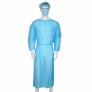 Unisexe Non-Woven pp Pe White Gowns Robe d'isolation jetable isolée pour adultes - Product Image 1