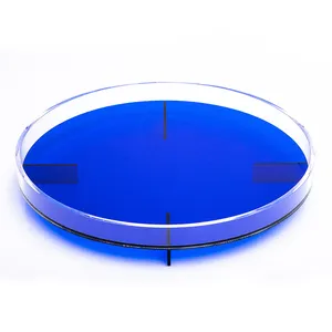INS风格亚克力圆形托盘颜色蓝色Lucite服务托盘北欧装饰板储物托盘