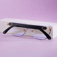 Lunettes de soleil photochromiques anti-lumière bleue UV400 sans monture, style œil de chat, avec logo personnalisé Partagas Fashion Designer pour femmes.