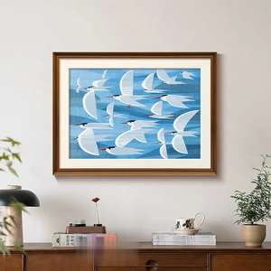 Gabinete de entrada moderno, pintura decorativa, pájaro volador artístico, lienzo de sensación de gama alta, marco de madera impreso, pintura de pared - Product Image 3