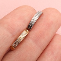 Piercing de nombril à double rangée de pierres en zircone, bijoux pour femmes