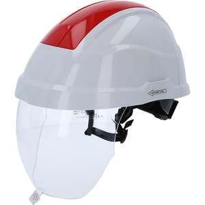 KS TOOLS Casque de protection de travail avec visière, rouge - Product Image 1