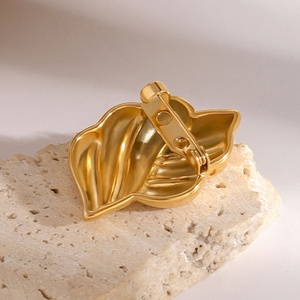Broche de corsage personnalisée, bijoux fantaisie, design feuille, étanche, luxe léger, accessoires glamour, vente en gros - Product Image 3