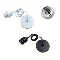 Câble de 1M avec douille E27 complète, supports métalliques pour suspension de lampe, lustre, cordon d'alimentation DIY, AC 220V, garantie 1 an