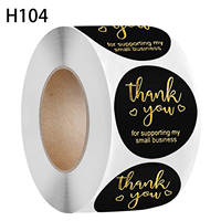 Impression d'or chaude 1 pouce 500 pièces autocollants «merci» papier d'art Durable 3 Styles pour enveloppes petites boîtes ventes de contenants alimentaires