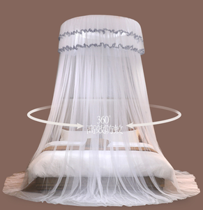 Decorativo elegante a 360 gradi con cupolino rotondo letto a baldacchino zanzariere in pizzo tenda - Product Image 6