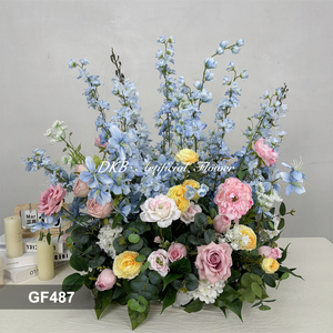 Suministros de Lujo para Bodas, Camino de Mesa de Flores Artificiales de Seda, Centro de Mesa con Diseño Realista para Primavera, Día de la Madre, Fiestas - Product Image 2