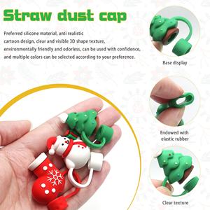จุกปิดหลอดซิลิโคนแบบใช้ซ้ำได้ ขนาด 10 มม. เป็นมิตรกับสิ่งแวดล้อม ป้องกันฝุ่น ใช้ได้กับหลอดทั่วไป ของตกแต่งงานปาร์ตี้คริสต์มาส อุปกรณ์เสริมเครื่องดื่ม - Product Image 4