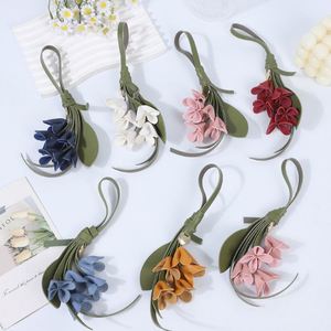 Stylish Pu Leather <b>Charm</b> Keychain Ornament Bulk Wholesale Flower Pendant for Everyday <b>Bag</b> Matching - Product Image 1