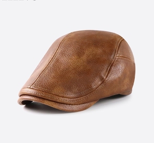 A010807 Casquettes classiques à visière en cuir PU, chaudes et ajustables, pour adultes d'âge moyen et seniors - Idéales pour le ski et les activités sportives décontractées - Product Image 2