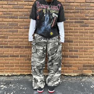 Camiseta de Punto con Estampado DTG Personalizado, Ecológica, Vintage, Holgada, Decolorada por el Sol, Cuello Redondo, Estilo Hip Hop, Urbana, de Algodón, Doble Capa para Hombre - Product Image 3