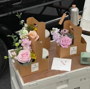 뜨거운 음료 공예 종이 컵 크래프트 차 종이 컵 홀더 꽃 선물 상자