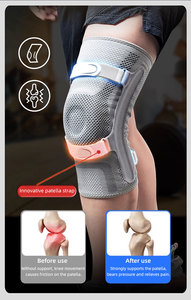 Genouillère de soutien professionnelle personnalisée OEM avec sangle rotulienne et stabilisateurs latéraux, manchon de compression pour déchirure du ménisque - Product Image 4
