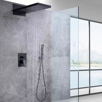 Ensemble de colonne de douche dissimulée, robinets de bain et de douche, salle de bains en cuivre, ensemble de douche noire