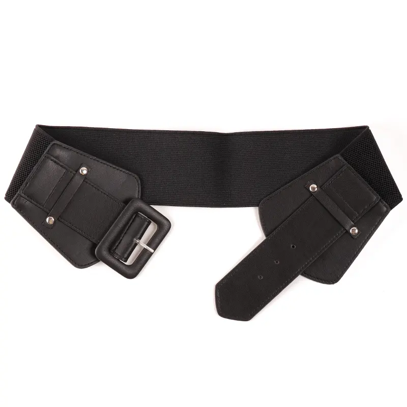 Faja versión ancha para mujer negro 2024 nuevo estilo cinturón decoración de mujer con falda traje vestido cinturón elástico