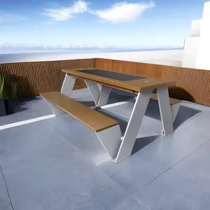Outdoor Public Facilities Solar Bench With Bluetooth Speaker Wireless Charging Solar Smart Seat