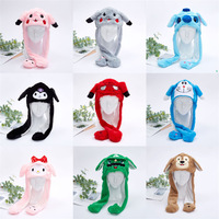 Chapeau de lapin gonflable en peluche avec oreilles mobiles pour exportation transfrontalière, accessoire de couvre-chef chaud d'hiver de Noël