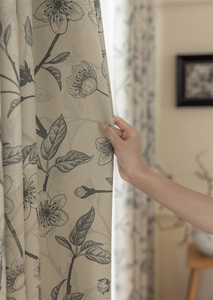 <span class=keywords><strong>Tela</strong></span> de Cortina con Estampado Botánico <span class=keywords><strong>Gris</strong></span> de Diseño Moderno, <span class=keywords><strong>Tela</strong></span> de Cortina Estampada de Felpa en Forma de S de Alta Calidad para Sala de Estar - Product Image 4
