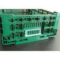 Caisses en plastique pliables ZNKIA, prix de gros, durables, en maille verte, 40*30*14 cm, conteneur pliable personnalisé