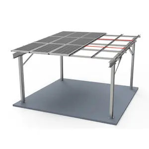Factory Price Solar Carport Kit Strong Carbon Steel Ground Mounted Structure Solar Car Parking Shed